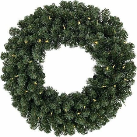 GERSON 30 In. 50-Bulb Color Changing LED Balsam Pine Prelit Wreath 1427810DIB-CC